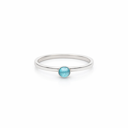 Tiny Aquamarine Birthstone Ring –  Size 7