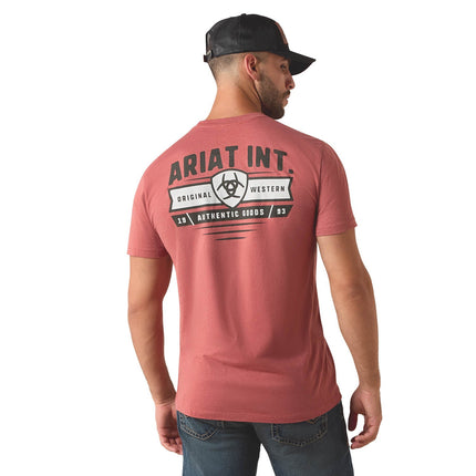 Ariat Mens Short Sleeve Shirt, Banner Badge Western Graphic Tee