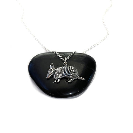Armadillo Charm Sterling Silver Necklace - Handmade Jewelry