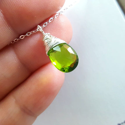 Peridot - August Birthstone - Sterling Silver Necklace