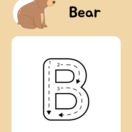 Animal A-Z Tracing Workbook Canva Template