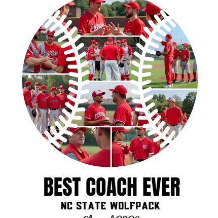 Baseball Best Coach Ever Photo Collage – Editable Canva Template