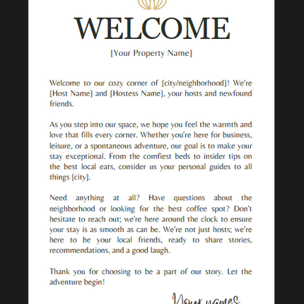 Editable Airbnb Welcome Booklet Template – 40 Pages of Customizable Guest Essentials