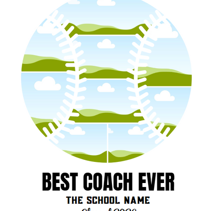 Baseball Best Coach Ever Photo Collage – Editable Canva Template