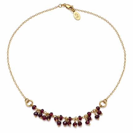 Garnet Cluster Necklace – 14K Gold Filled
