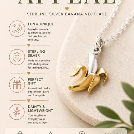 Sterling Silver Banana Necklace