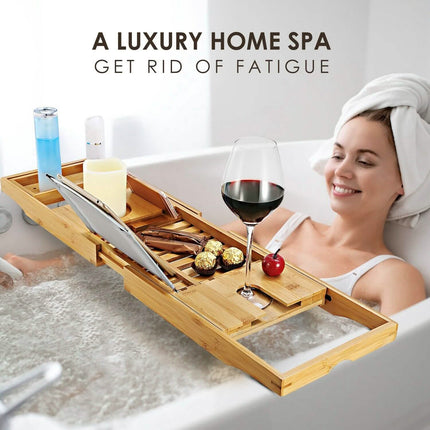 Bathtub Caddy Tray Crafted Bamboo