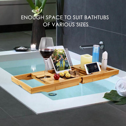 Bathtub Caddy Tray Crafted Bamboo