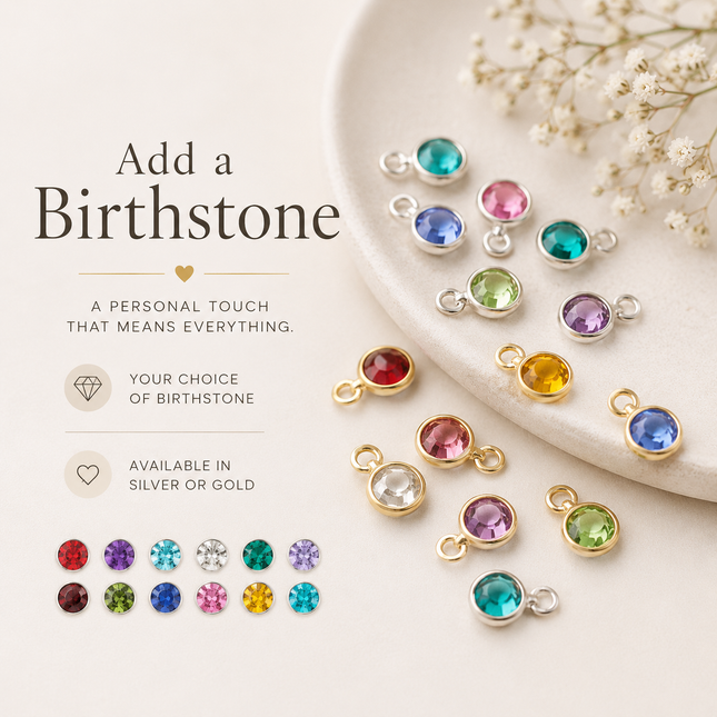 Add a Birthstone Charm – Swarovski Crystal Jewelry Add On