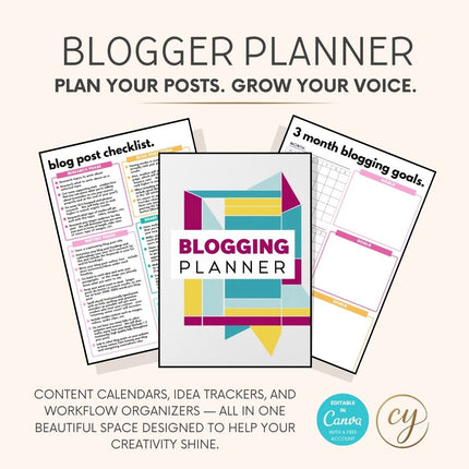 2025 Blog Post Planner Canva Template | 35 Pages