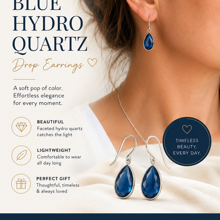Blue Hydro Quartz Drop Earrings
