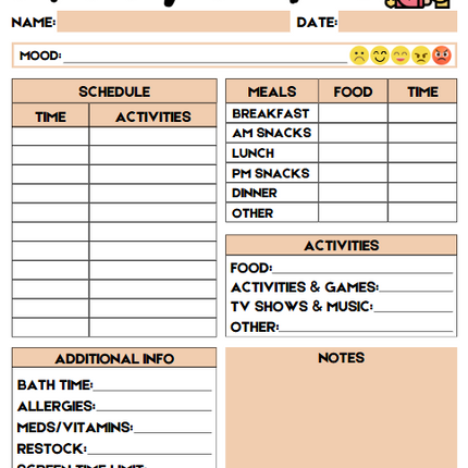 Babysitter Binder | 17-Page Editable Canva Template