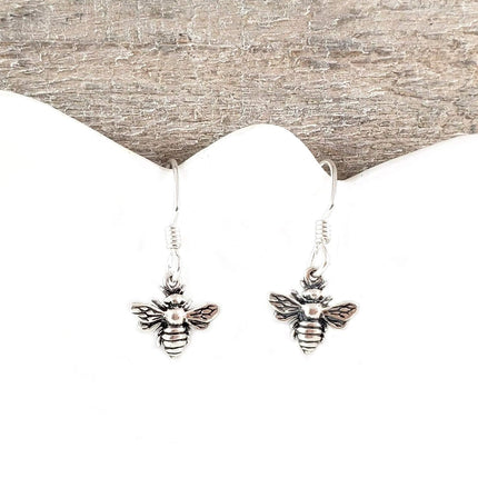 Sterling Silver Bee Dangle Earrings