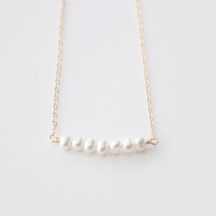 Freshwater Pearl Bar Necklace, 14k Gold Filled - As Seen in Tough Apparel Commercial