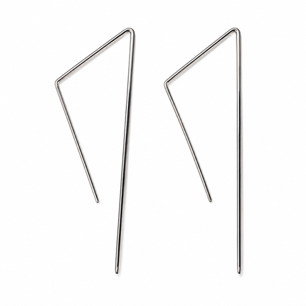 Angular Stick Earrings in Sterling Silver