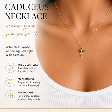 Caduceus Charm Necklace