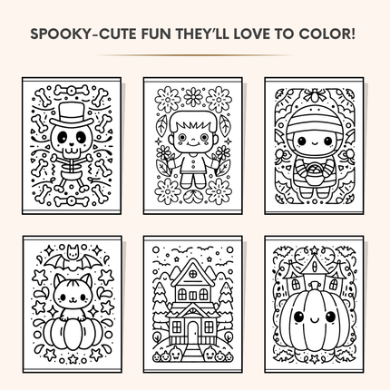 Bold & Easy Halloween Coloring Book for Kids – 95 Pages | Instant Download PDF