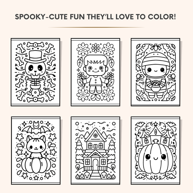 Bold & Easy Halloween Coloring Book for Kids – 95 Pages | Instant Download PDF