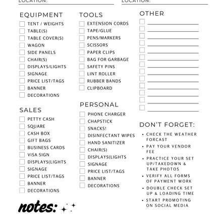 Festival & Pop-Up Event Checklist – Canva Editable Template