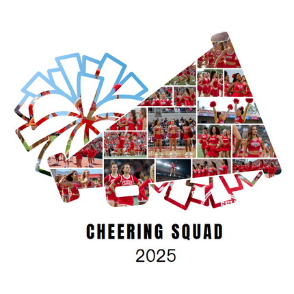 Cheerleading Squad Photo Collage Template – Customizable Canva Design