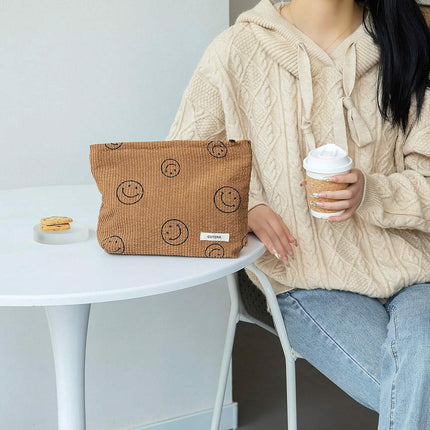 Chic Corduroy Travel Pouch for Women