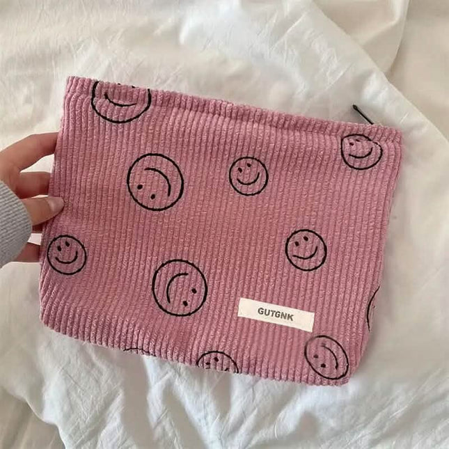 Chic Corduroy Travel Pouch for Women