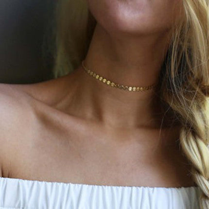 Silver or Gold Coin Disc Choker