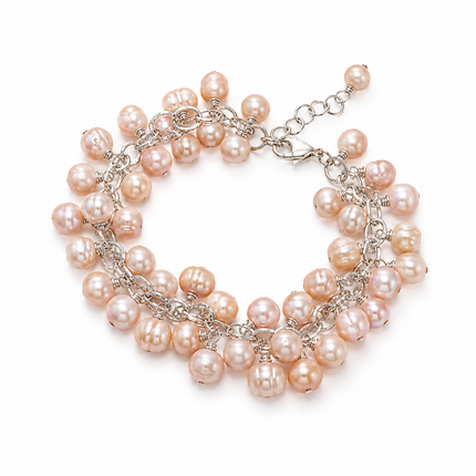 Freshwater Pearl Cluster Bracelet | Sterling Silver | OOAK