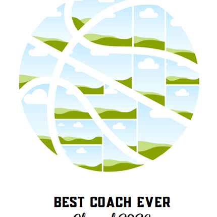 Basketball Best Coach Ever Photo Collage – Editable Canva Template