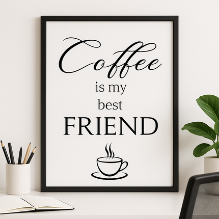 Coffee is My Best Friend Wall Art Printable – Office Decor