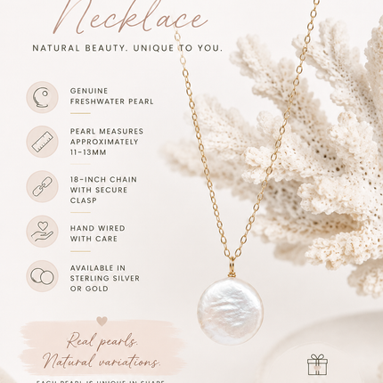 Freshwater Coin Pearl Necklace