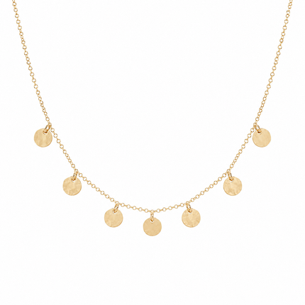Confetti Disc Necklace | Sterling Silver or Gold Filled | 18 Inch Necklace