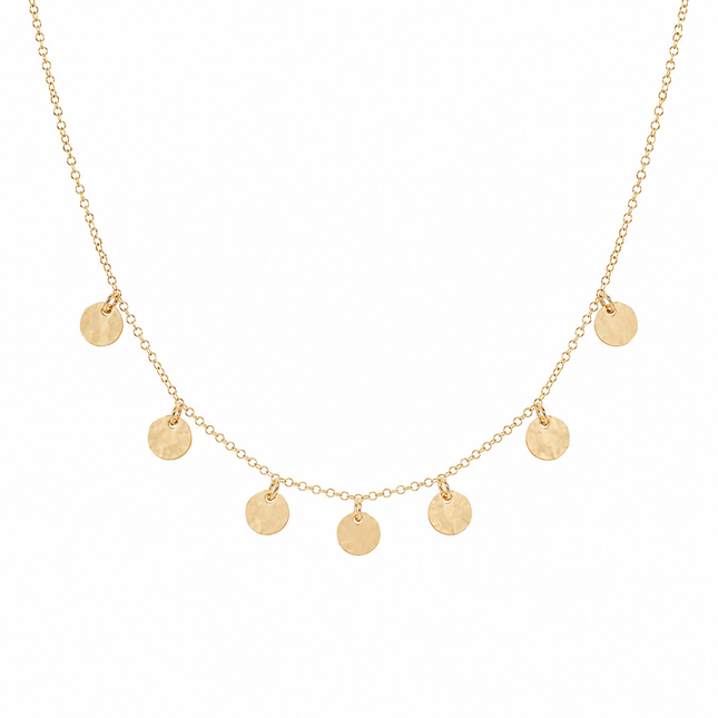 Confetti Disc Necklace | Sterling Silver or Gold Filled | 18 Inch Necklace