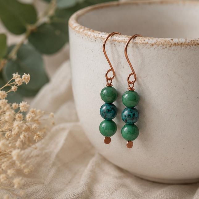 Dyed Jasper Boho Drop Earrings