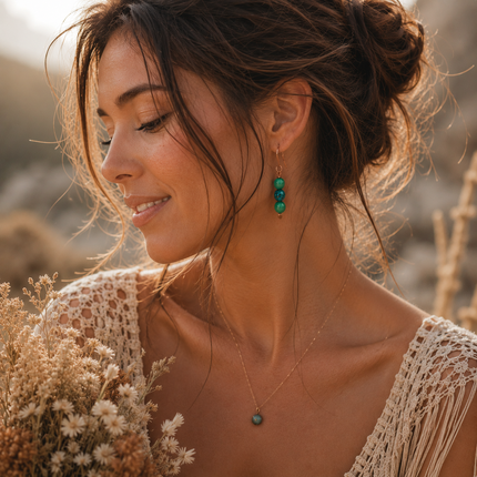 Dyed Jasper Boho Drop Earrings
