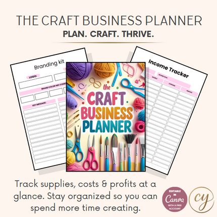 Editable Craft Business Planner – 45-Page Canva Template