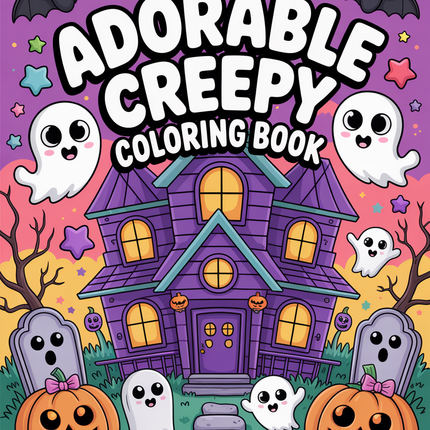 Adorable Creepy: A Halloween Bold & Easy Coloring Book – Instant Download PDF