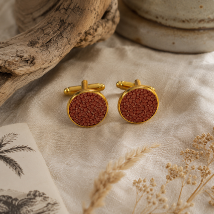 OOAK Upcycled Stingray Leather Cufflinks