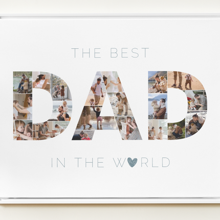 Best Dad in the World Photo Collage – Editable Canva Template for Father’s Day Gift