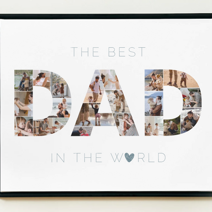 Best Dad in the World Photo Collage – Editable Canva Template for Father’s Day Gift