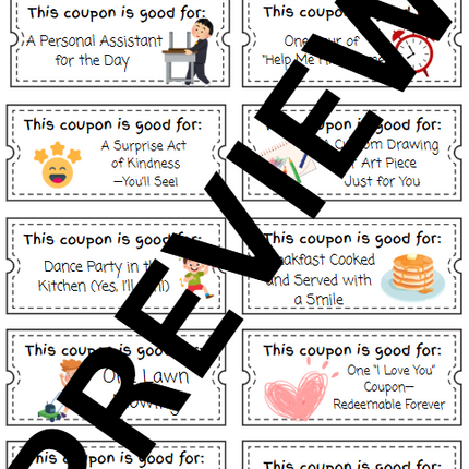 DIY Dad Coupon Book – Printable, Editable