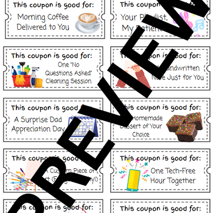 DIY Dad Coupon Book – Printable, Editable