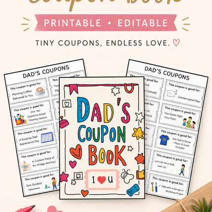 DIY Dad Coupon Book – Printable, Editable