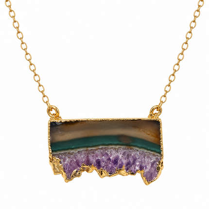 Amethyst Geode Slice Necklace