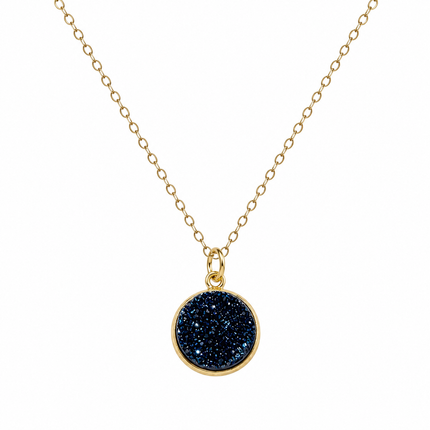 Blue Druzy Necklace | Gold Filled
