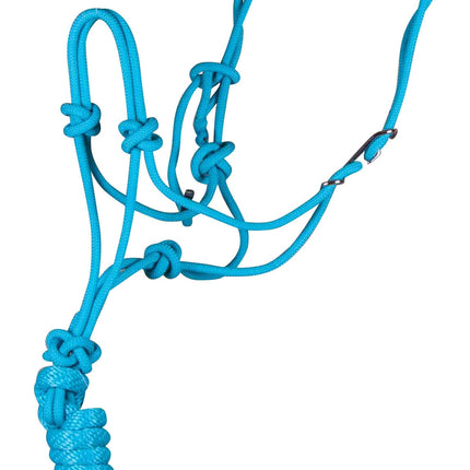 Jeffers Easy-On Clip Nylon Rope Horse Halter with Lead