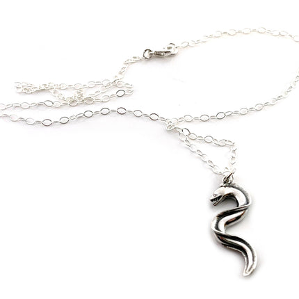 Moray Eel Sterling Silver Charm Necklace – 18" Chain