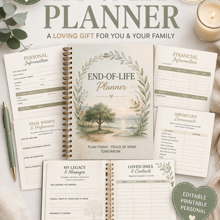 End-of-Life Planner | 35-Page Editable Canva Template