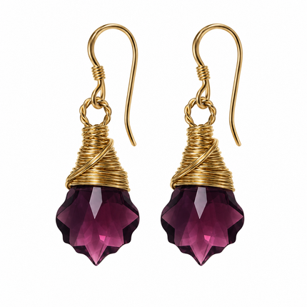 Amethyst Swarovski Baroque Crystal Earrings