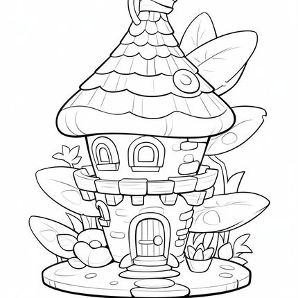 140 Enchanting Fairy Houses Coloring Pages – Printable PDF or Digital Use